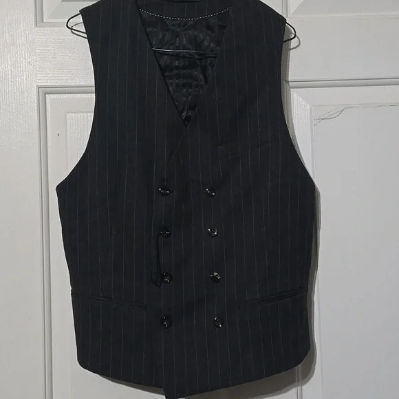 Zara Charcoal Pinstripe Waistcoat - Picture 1 of 3
